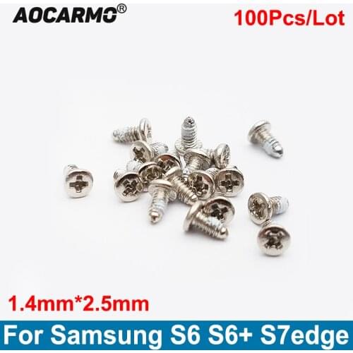 Aocarmo 100Pcs/Lot Replacement 1.4*3.0mm Inside Motherboard Frame Screw For Samsung Galaxy S6 S7 Edge Plus S6