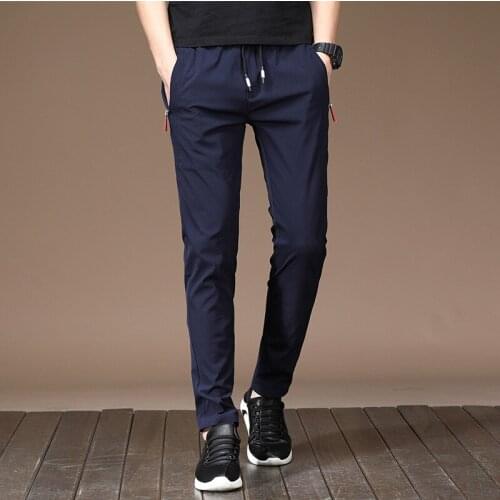 Casual Pants Trousers Big Plus Size 38 2021 Summer Men Sweatpants Thin Pants Loose Elastic Waist Pants