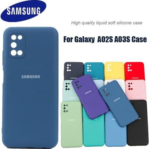 Samsung Galaxy A02S A03S Case Origianl Silky Silicone Cover Soft-Touch Back Protective Shell For A02 S A03 S Case