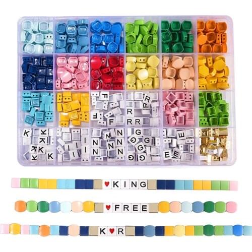 480pcs enamel honeycomb beads rainbow myuki tila delica beeds for jewellery making diy alphabet hematite square beads kit girls