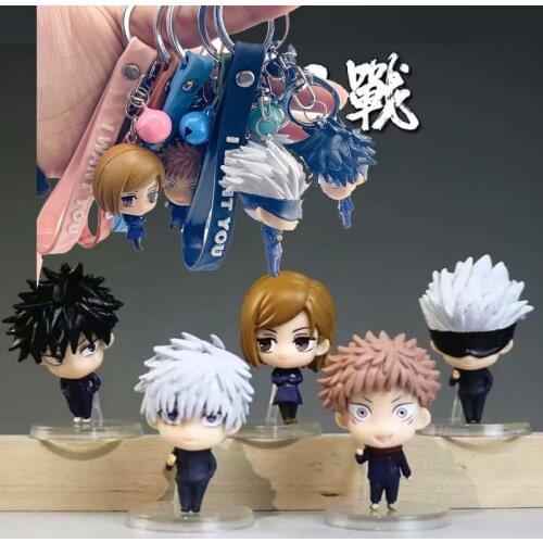 Jujutsu Kaisen Gojo Satoru Kugisaki Figure Action Figure Anime Model Toys Keychain Key Ring Key Chain 5pcs/Set