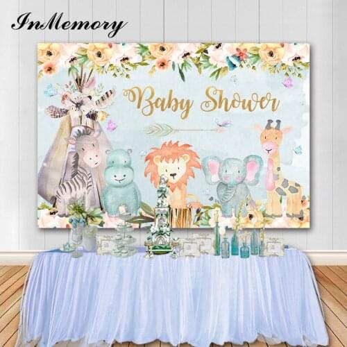 InMemory Wild Jungle Party Theme Backdrop Baby Shower Kid 1st Birthday Photo Background Photography Studio Props Photocall Vinyl