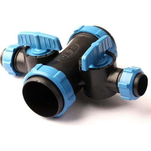 G 2''/50mm To G 1''/25mm Socket Type Four Ways Cross Ball Valve Garden Drip/Spray Irrigation Tape Connector New PP Material