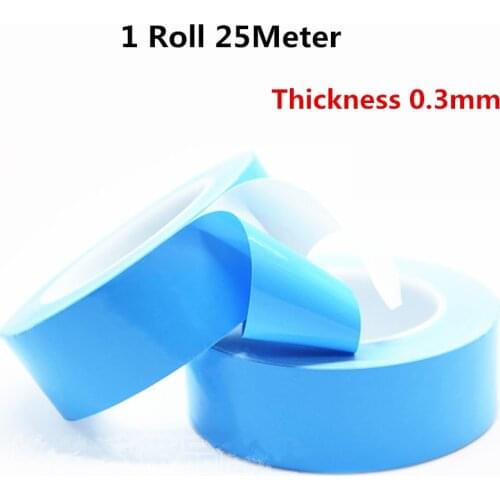 25M*0.3mm Insulating Heat Dissipation Tape Double Sided Heat Thermal Conductive Adhesive Tape LED circuit board Heat dissipation