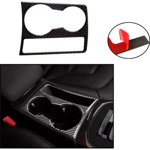 JEAZEA Carbon Fiber Car Interior Water Cup Holder Panel Position Trim Cover Decoration For Audi A4 A5 S4 RS5 S5 2008 2009 2011