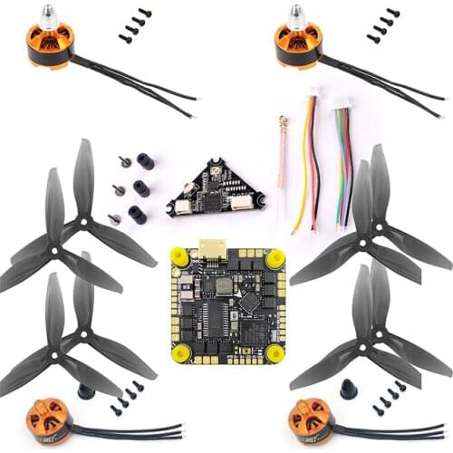 JMT F411 35A AIO 2S-6S Flight Controller w 1806 2400kv CW CCW Motor/5.8G 40CH VTX/4032 3-Paddle Propeller for DIY RC Quadcopter