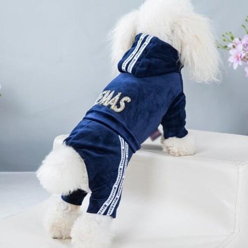 Dog Jumpsuits Winter Warm Hoodies Clothes Puppy Chihuahua Poodle Rompers Sportswear Outfits For Small Medium Dogs 대형견 옷