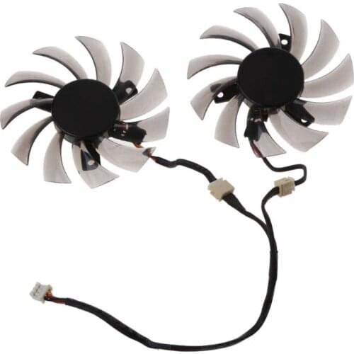 2Pcs T128010SM 75mm 3Pin Cooling Fan for GTX 460 465 560 Ti 580 650 750Ti GT440 GT610 GT730 Graphics Card Cooler Fan
