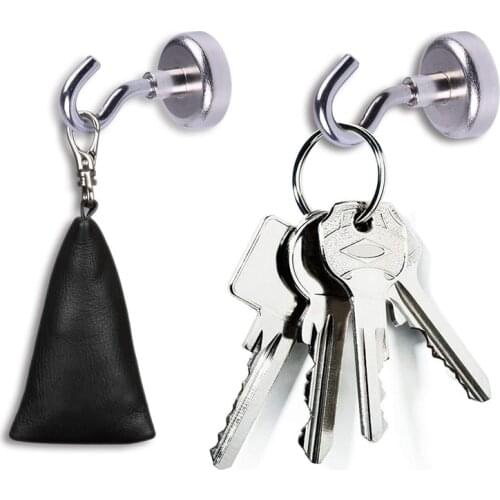 Home Accessories 4pcs Magnetic Hooks Powerful Heavy Duty Neodymium Magnet Refrigerator Surfaces Not Scratch Organizer