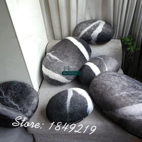 Dorimytrader A Set ( 6 Pcs ) New Natural Stellar Stone Cushion Livingroom Decoration Stone Shape Pillow Baby Toy Gift DY61078