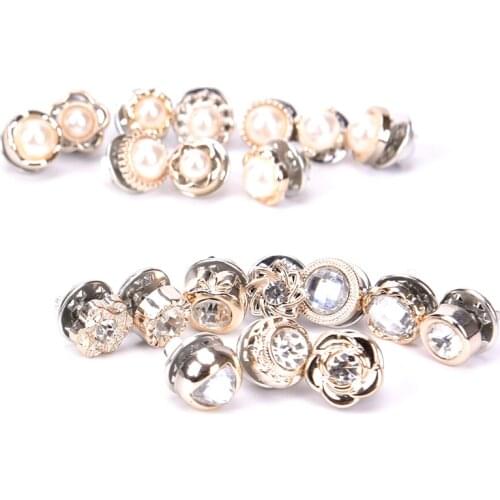 10 Pcs Womens Brooch Set Fashion Imitation Pearl Rhinestones Pin Coat Clothes Pins Accessories Gift Brooches For Women