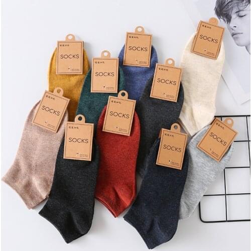 10 Pairs Unisex Men Women Socks Spring Summer Autumn Breathable Cotton Socks Solid Colors Causal Socks Couples Ankle Socks 36-44