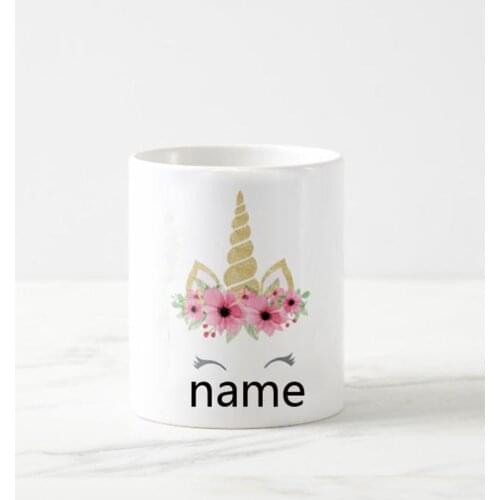 New Hot Unicorn Coffee Mug Tea Cup Custom Name Unicorn Cups Mugs Novelty Personalised Unicorn Birthday Xmas Gifts for Girl 11oz