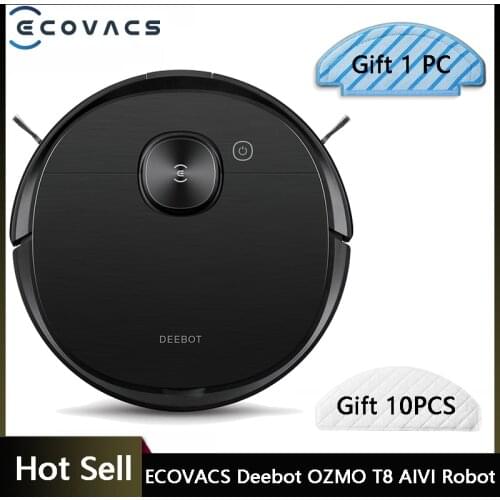 NEW Product ECOVACS Deebot OZMO T8 AIVI Robot Vacuum Cleaner Smart Mapping Cleaning Robotic English Speaking China Version
