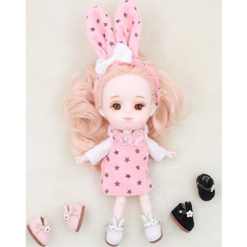 Shoes for 1/12 BJD OB11 cute rabbit plush shoes in 3 colors suitable for 1/8 middie toys gifts