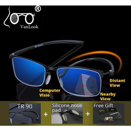 VANLOOK Multifocal Progressive Reading Glasses Computer for Reader Men Sight Clear Eyeglasses Women +1.0 1.5 2.0 2.5 3.0 3.5 4.0