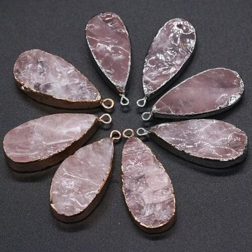 Drop-shaped Pink Crystal Pendant Charms For DIY Necklace Handiwork Sewing Craft Jewelry Accessory Making