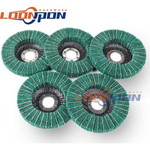 115mm/4.5Inch Nylon Fiber Flap Polishing Wheel Grinding Disc Non-woven Scouring Pad Polishing Wheel for Angle Grinder 1-10Pcs