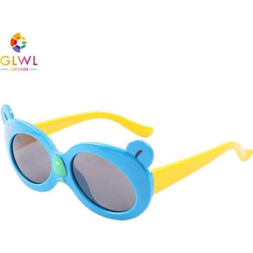 Polarized Baby Sunglasses Lovely Kids Sun Glasses For Boys Girls Soft Eye Shadow Children Oval Frame Mirror Infant Wholesale