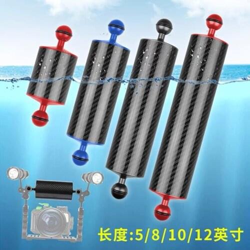 Carbon Fiber Float Arm Light Tray BuoyancyTube Dual Ball Extend Bracket Adjustable Diving Camera Photography Accessory