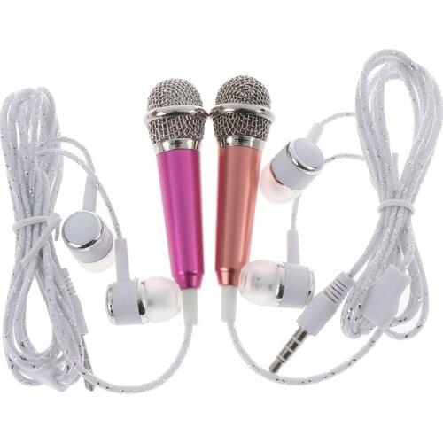 Portable Stereo Studio Mic KTV Karaoke Mini Microphone For Cell Phone Laptop PC Desktop Small Size Microphone