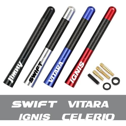 12cm Carbon Fiber Radio Antenna Aerial For Suzuki Jimny Swift Ignis Grand Vitara Alto Baleno SX4 Samurai S-Cross Car Accessories