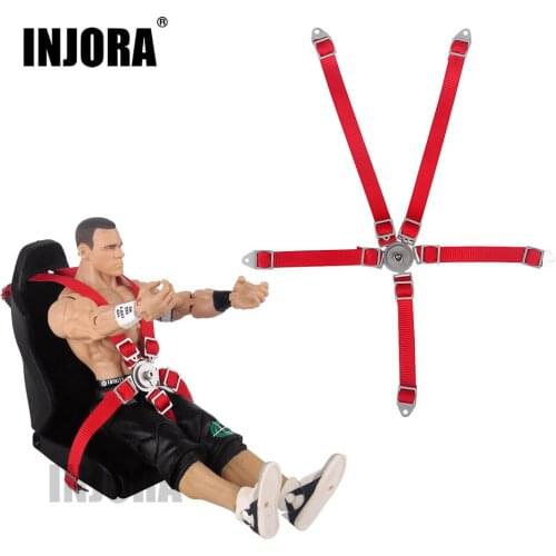 INJORA 2Pcs Simulation Driver Figure Seat Belt for 1:10 RC Rock Crawler Traxxas TRX4 Axial SCX10 90046 WRAITH RR10 D90