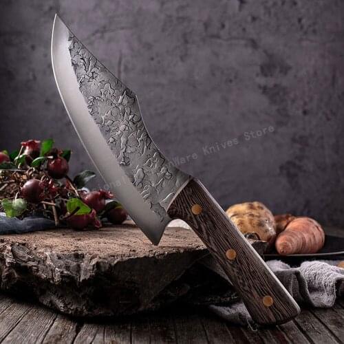 Hand-forged boning knife Stainless steel butcher knife Kitchen meat cleaver Outdoor camping knife Cooking knife