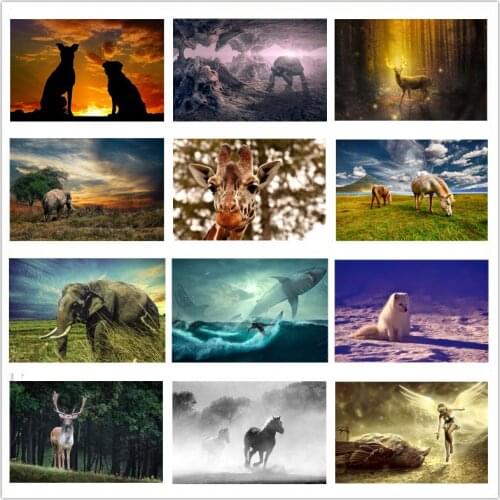 Resin 5D Diamond Painting Animals Pattern kit Mosaic Full Round Diamond Embroidery Cross Stitch wall Decor