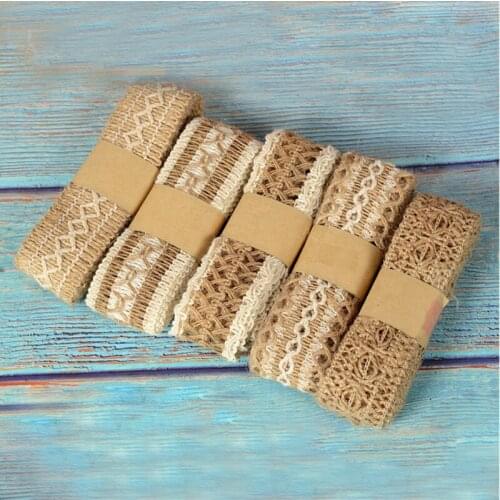 5 Styles Burlap Ribbon 2M Hemp Cords Vintage Rustic Hemp Jute Rope Christmas Halloween Party Decoration Wedding Centerpieces