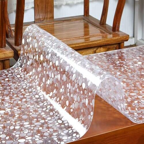 1.5mm Waterproof Oil Transparent Tablecloth Soft Glass Cloth Table Mat Kitchen Dinning Desktop Cover Plus Thick PVC Table Cover
