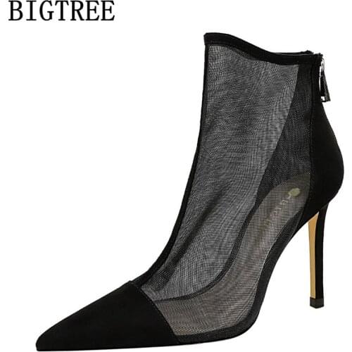 Bigtree Ankle Boots For Women Shoes For Women 2021 Heels Boots Female Boots For Women Fashion Chaussure Femme Ladies Shoes
