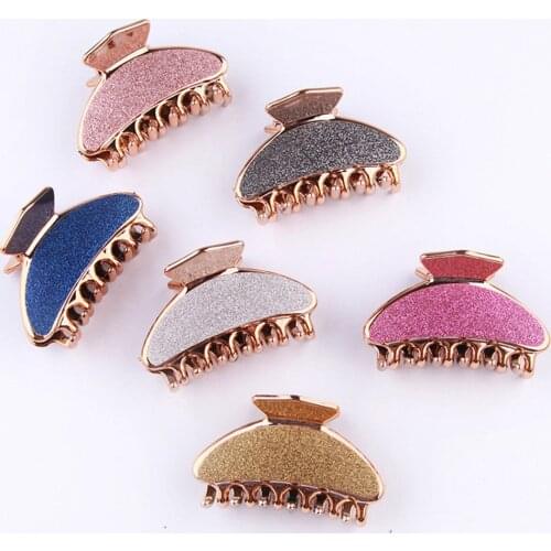 1 Pcs Simple Chic Women Hairpins Crab Claw Fashion Solid Glitter Scrub Hair Clips For Female Headwear Hair Styling Accessories