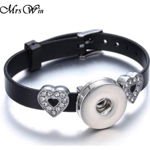 10Pcs/lot 11 Colors Candy Color Snap Leather Bracelet Stainless Steel Love charm bracelet 18mm Children Snap buttons bracelet