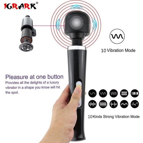 10 Speeds New Vibrabor Magic Wand Massager Big Magic AV Massage Stick Vibrators Sextoy Female Clit Vibrator Sex Toys for Women