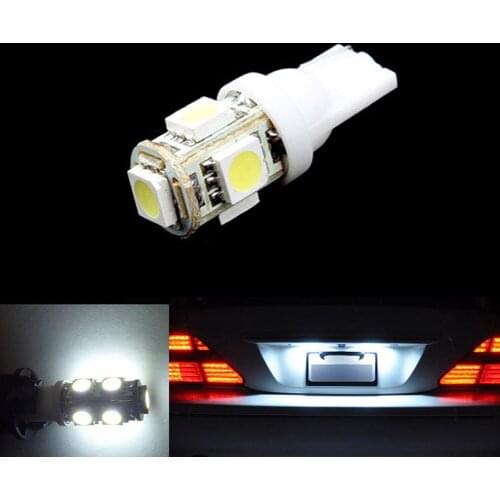 12V 5 SMD LED Car Auto Light Bulb White Light Parking Safe Car Side Lamp Clearance Parking Lamp Auto Wedge Signal Bulbs