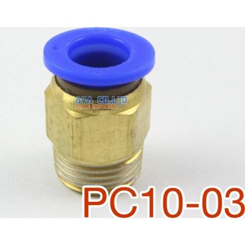 20 Pieces Tube OD 10mm x 3/8" BSPT Male Straight Pneumatic Connector Push In To Connect Fitting