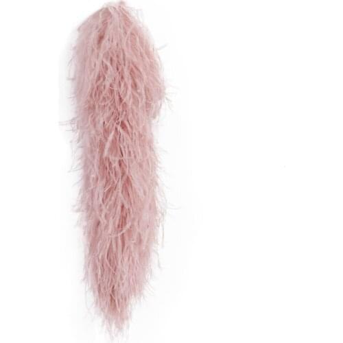 50CM Long Leather Pink Fluffy Ostrich Feather Boa Beautiful Natural Ostrich Feather Ribbon Carnival Stage Feather Shawl Scarf