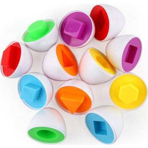 6Pcs /Set Baby Educational Toys Mixed Shape Wise Simulation Eggs Pretend Play Smart surprise Egg Cognitive Toy For Children Gift