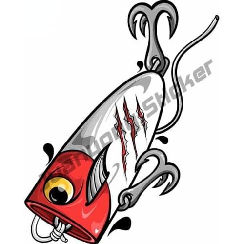 Fishing Lure Car Sticker Waterproof Vinyl Anime Decal for Vehicle Bumper Truck Window Scratch-Proof SUV Fine Exterior PVC13x10cm