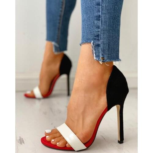 New Sandals Women Peep Toe Super High Heel Shoes for Party Club Big Size 35-43 Stiletto Heels 10cm Summer Shoes Woman