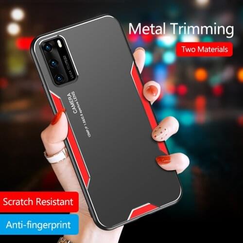 Phone Case for Huawei P40 Pro Case Cover Hard Metal Back Panel Soft TPU Silicone Frame Bumper Case for Huawei P40 P30 Lite Pro