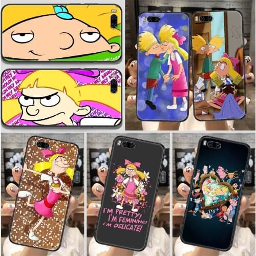 Cartoon Hey Arnold Phone Case For Xiaomi Mi Note 8 9 10 11 9T 10T A3 Lite Pro Ultra black silicone cover painting back soft
