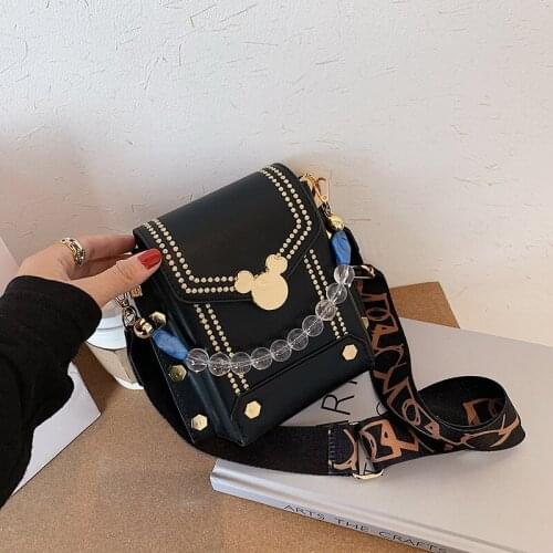 Disney mickey mouse chain pu messenger shoulder bag women handbag cartoon shopping bag