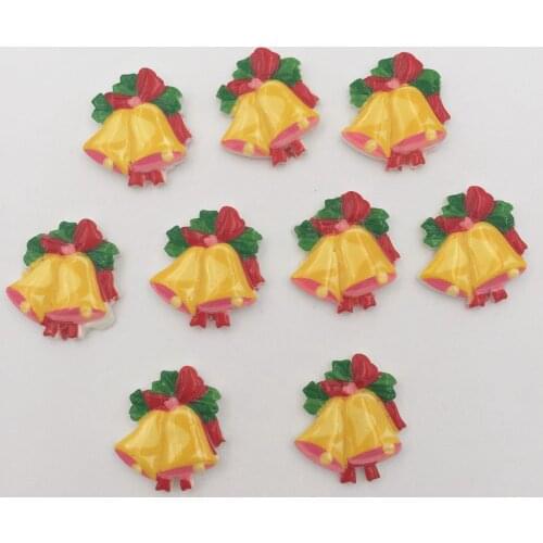 DIY 20pcs 21mm Resin hand painting Christmas bell Flatback stone/ Children DIY scrapbook K062*2