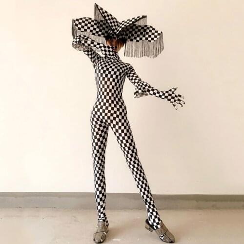 European Carnival Rave Bodysuit Performance Clothing Fringe Headdress Nightclub Witch Dress Funny Halloween Costume Stage