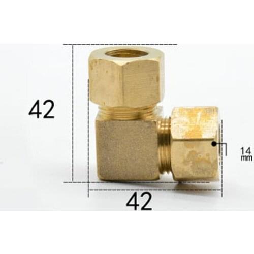 Fit Tube OD 14mm Brass Compression Fitting Union Elbow Connector Water Gas Fuel