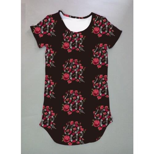 Custom made - Create your own designs Luxury Snake 3D sublimation print milk silk short sleeves Dress