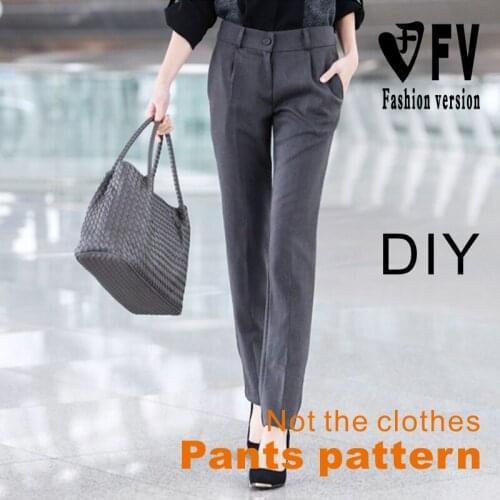 Suit trousers cutting drawing 1:1 women trousers garment making pattern BCK-41