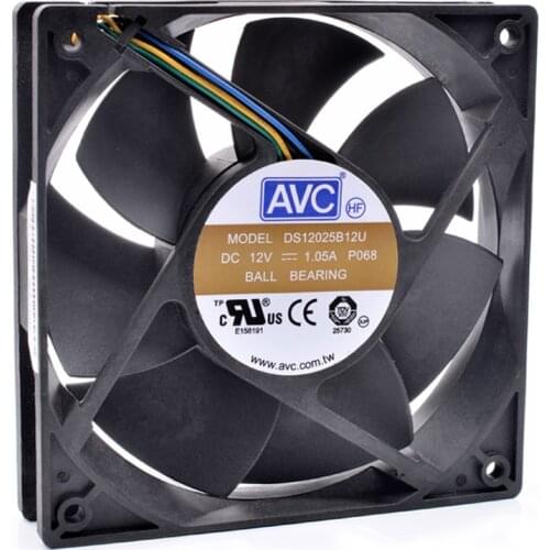 Original DS12025B12U 12cm 12025 120x120x25mm 12V 1.05A 4 lines 4pin pwm server chassis cooling fan